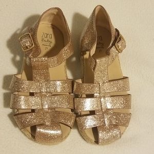 Zara Golden Shimmer Sandals